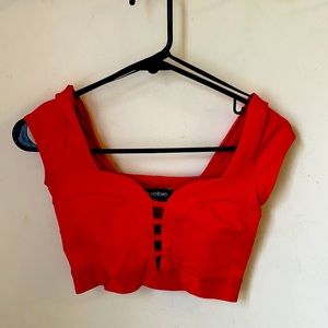 Bebe Red Crop Top